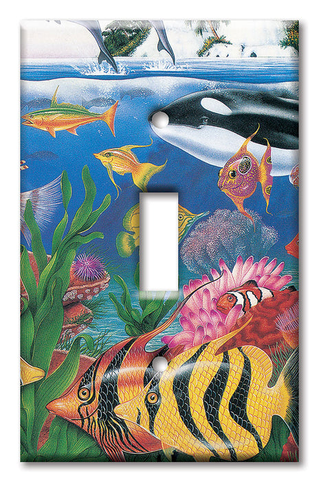 Decorative Printed OVERSIZED Switch Plate - Electrical Switch Cover JUMBO Wall Plate by Art Plates - Sea Life