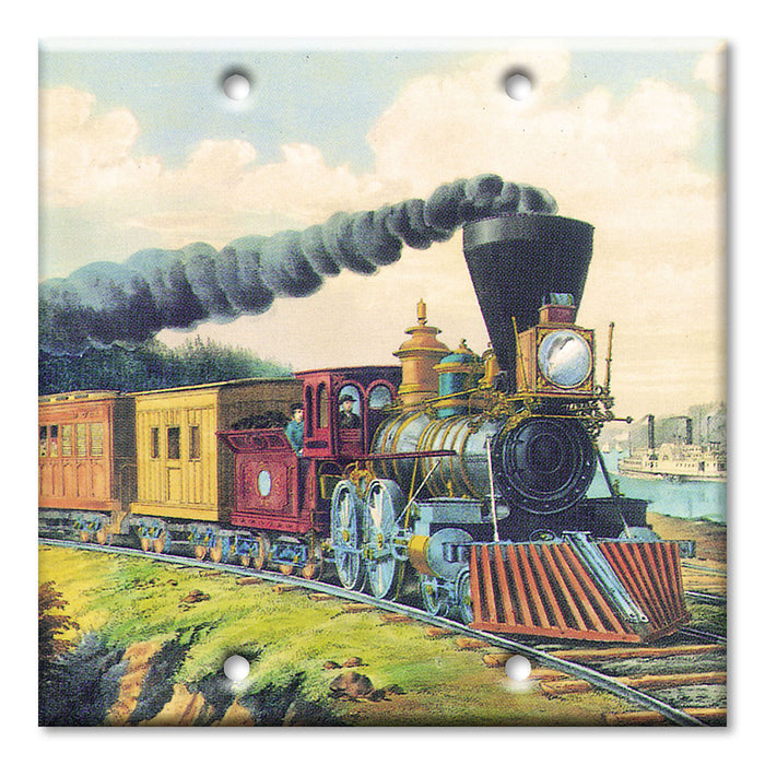 Decorative Printed Switch Plate - Electrical Switch Cover Wall Plate by Art Plates - Currier and Ives: Express Train