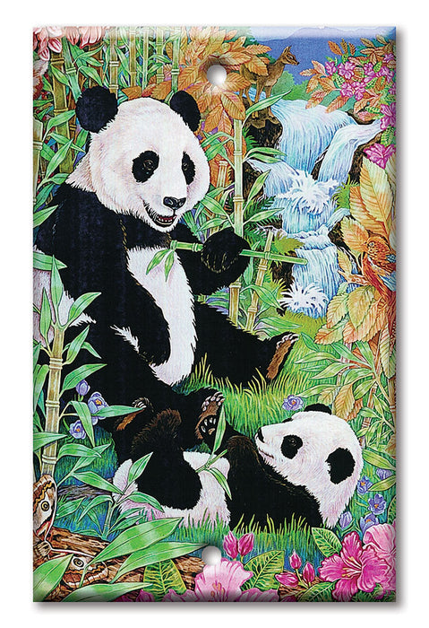 Decorative Printed Switch Plate - Electrical Switch Cover Wall Plate by Art Plates - Pandas