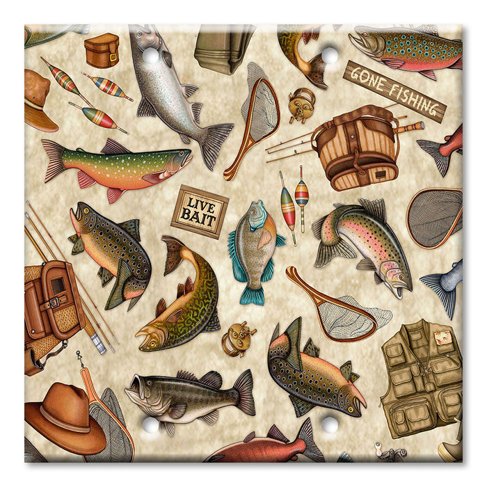 Decorative Printed Switch Plate - Electrical Switch Cover Wall Plate by Art Plates - Gone Fishing - Image by Dan Morris