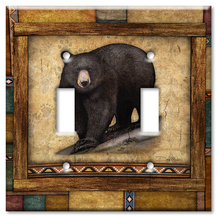 Decorative Printed OVERSIZED Switch Plate - Electrical Switch Cover JUMBO Wall Plate by Art Plates - Black Bear - Image by Dan Morris