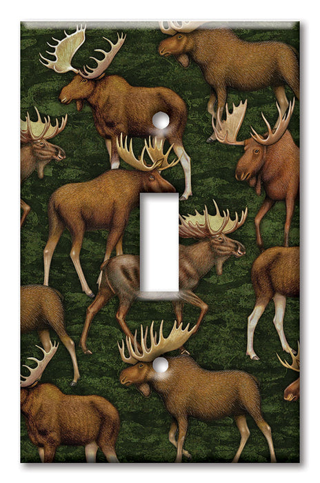 Decorative Printed Switch Plate - Electrical Switch Cover Wall Plate by Art Plates - Moose - Image by Dan Morris