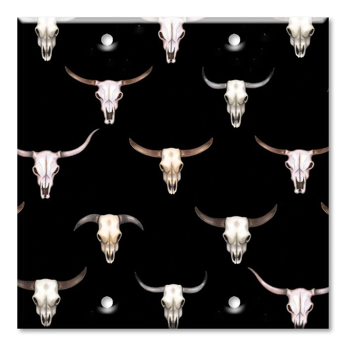 Decorative Printed Switch Plate - Electrical Switch Cover Wall Plate by Art Plates - Longhorn’s (black) - Image by Dan Morris