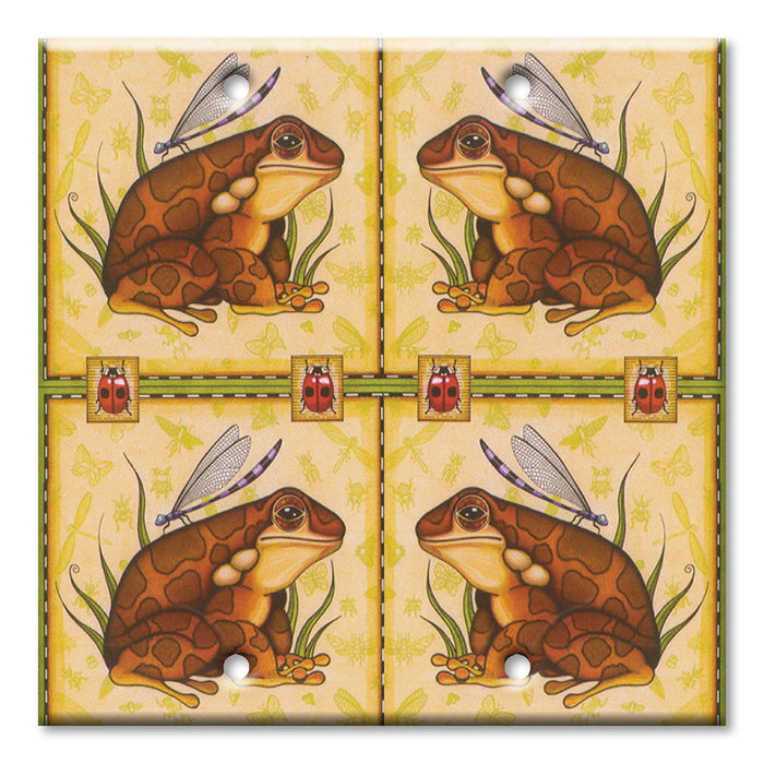 Decorative Printed Switch Plate - Electrical Switch Cover Wall Plate by Art Plates - Brown Frogs