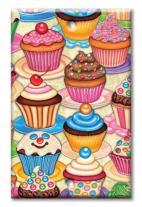 Decorative Printed Switch Plate - Electrical Switch Cover Wall Plate by Art Plates - Cupcakes - Image by Dan Morris