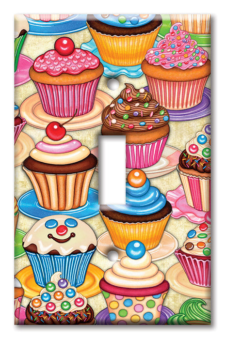 Decorative Printed OVERSIZED Switch Plate - Electrical Switch Cover JUMBO Wall Plate by Art Plates - Cupcakes - Image by Dan Morris