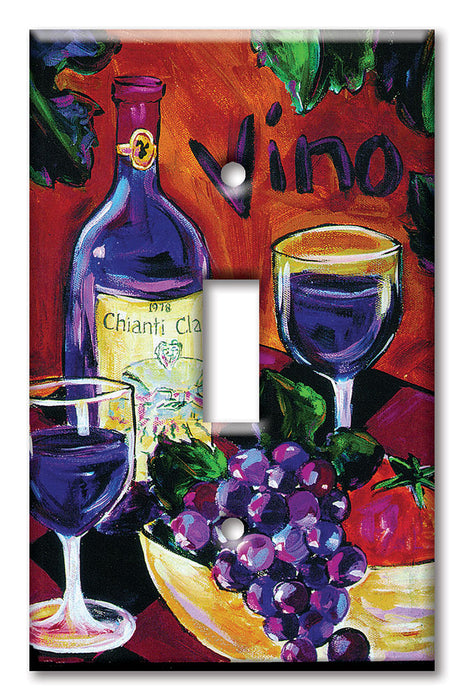 Decorative Printed Switch Plate - Electrical Switch Cover Wall Plate by Art Plates - Vino