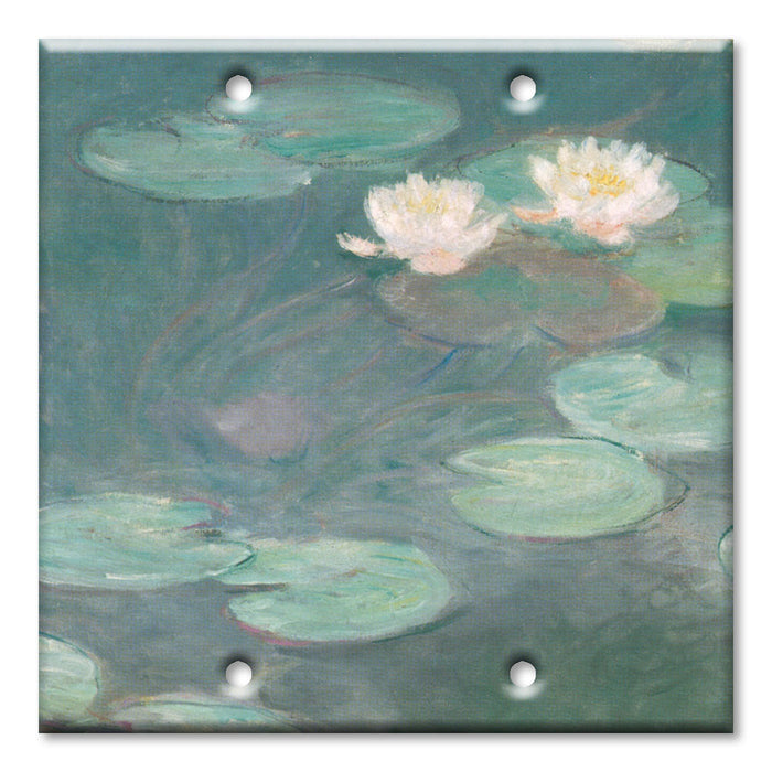 Decorative Printed Switch Plate - Electrical Switch Cover Wall Plate by Art Plates - Monet: Water Lilies (close up)