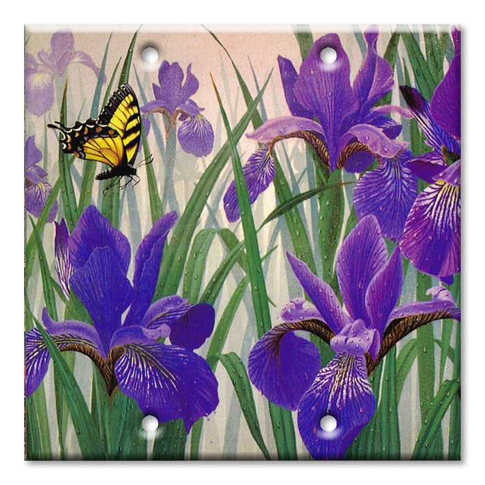 Decorative Printed Switch Plate - Electrical Switch Cover Wall Plate by Art Plates - Butterfly in Irises