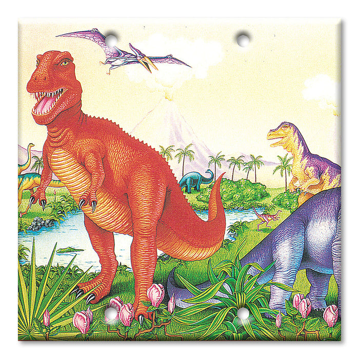 Decorative Printed Switch Plate - Electrical Switch Cover Wall Plate by Art Plates - Dinosaurs