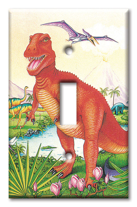 Decorative Printed Switch Plate - Electrical Switch Cover Wall Plate by Art Plates - Dinosaurs