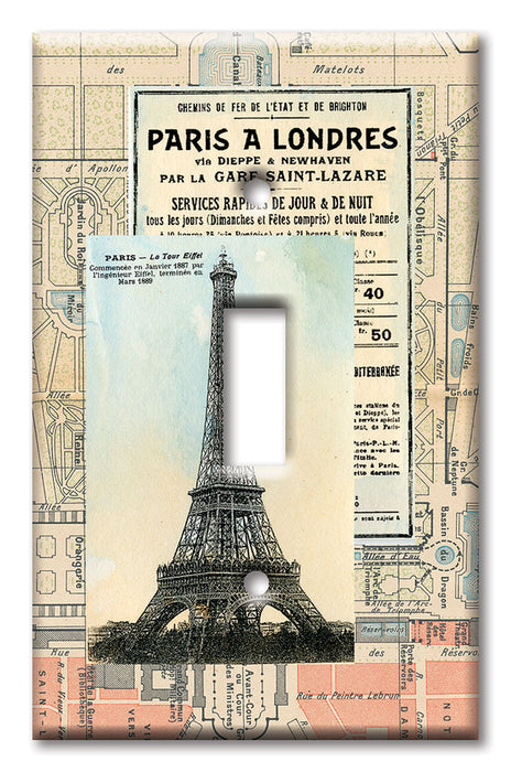 Decorative Printed Switch Plate - Electrical Switch Cover Wall Plate by Art Plates - Paris II