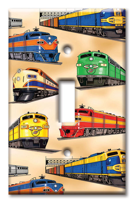 Decorative Printed Switch Plate - Electrical Switch Cover Wall Plate by Art Plates - Diesel Trains - Image by Dan Morris