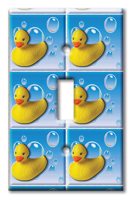 Decorative Printed OVERSIZED Switch Plate - Electrical Switch Cover JUMBO Wall Plate by Art Plates - Rubber Duckies