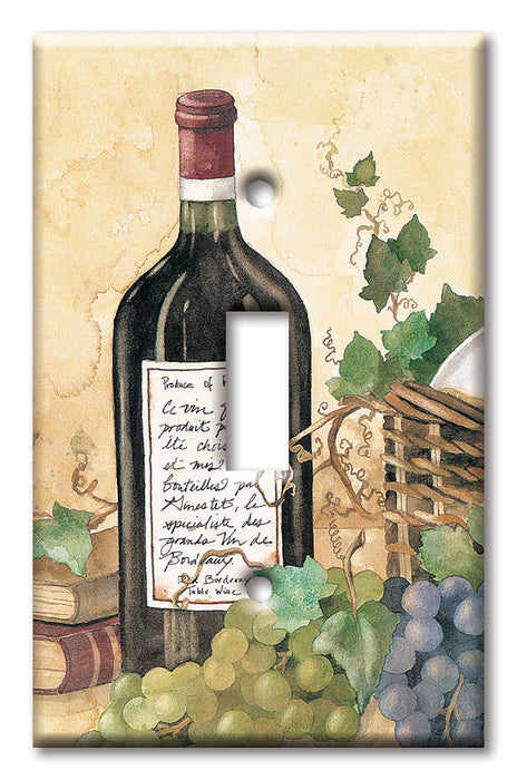 Decorative Printed Switch Plate - Electrical Switch Cover Wall Plate by Art Plates - Wine Table