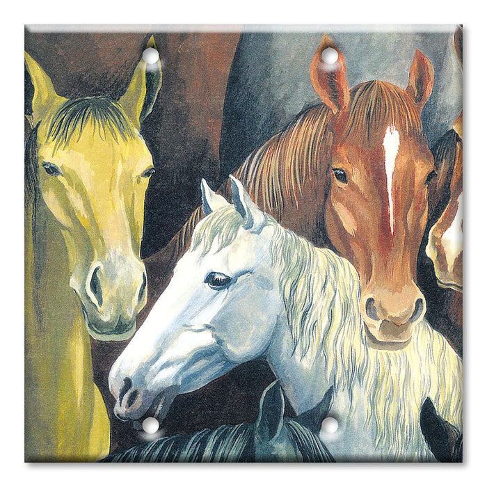 Decorative Printed Switch Plate - Electrical Switch Cover Wall Plate by Art Plates - Horses