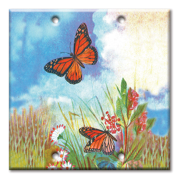 Decorative Printed Switch Plate - Electrical Switch Cover Wall Plate by Art Plates - Butterflies and Flowers