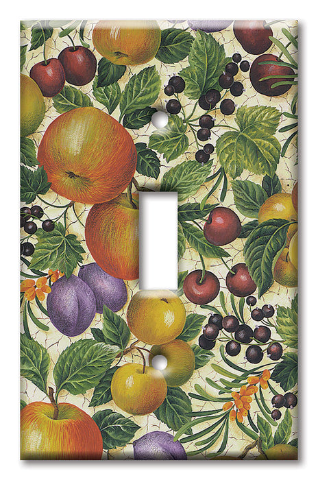 Decorative Printed OVERSIZED Switch Plate - Electrical Switch Cover JUMBO Wall Plate by Art Plates - Crackle Fruit