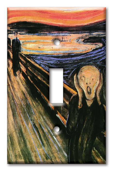 Decorative Printed Switch Plate - Electrical Switch Cover Wall Plate by Art Plates - Munch: The Scream