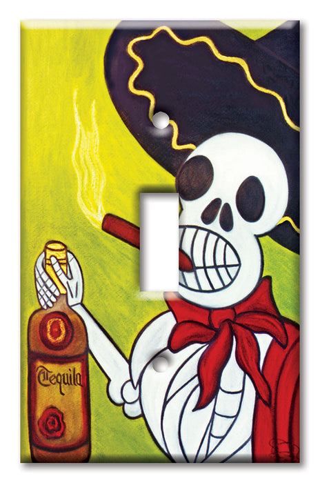 Decorative Printed Switch Plate - Electrical Switch Cover Wall Plate by Art Plates - Tequila and Cigar