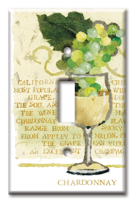 Decorative Printed Switch Plate - Electrical Switch Cover Wall Plate by Art Plates - Chardonnay