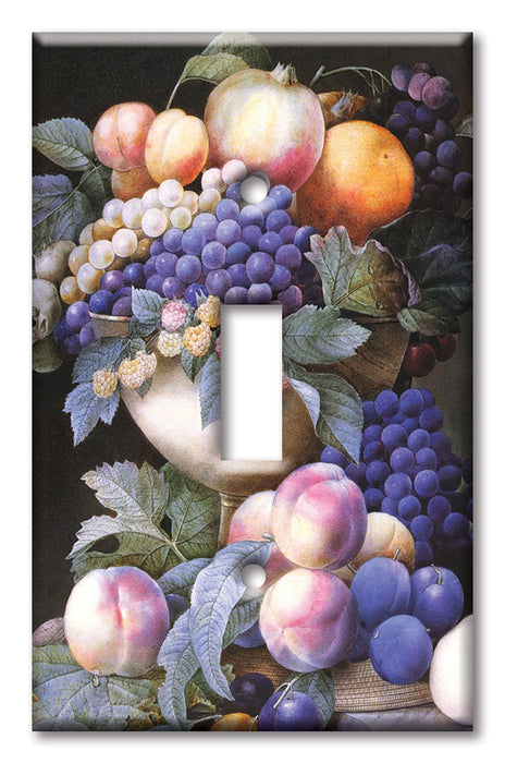 Decorative Printed Switch Plate - Electrical Switch Cover Wall Plate by Art Plates - Redoute: Grapes in a Vase