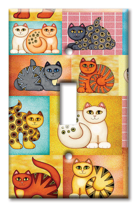 Decorative Printed Switch Plate - Electrical Switch Cover Wall Plate by Art Plates - Cat Collage - Image by Dan Morris