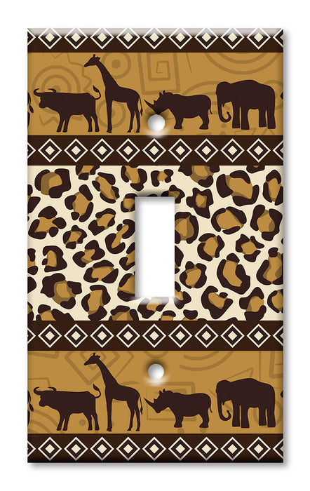 Decorative Printed OVERSIZED Switch Plate - Electrical Switch Cover JUMBO Wall Plate by Art Plates - African Theme Animals and Prints