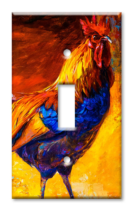 Decorative Printed Switch Plate - Electrical Switch Cover Wall Plate by Art Plates - Rooster Painting