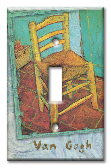 Decorative Printed Switch Plate - Electrical Switch Cover Wall Plate by Art Plates - Van Gogh: Vincent's Chair