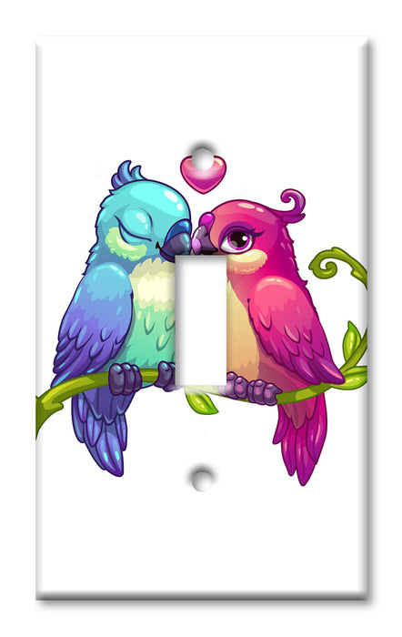 Decorative Printed OVERSIZED Switch Plate - Electrical Switch Cover JUMBO Wall Plate by Art Plates - Love Birds II