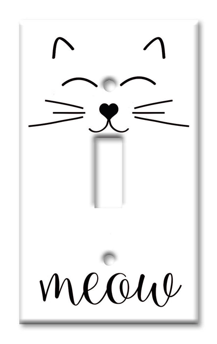 Decorative Printed Switch Plate - Electrical Switch Cover Wall Plate by Art Plates - Meow