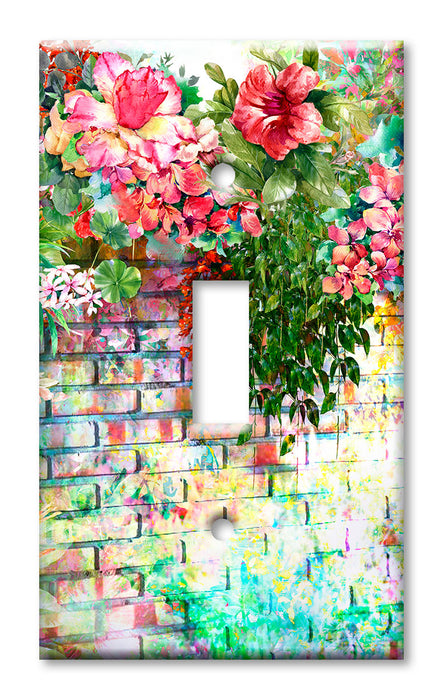 Decorative Printed OVERSIZED Switch Plate - Electrical Switch Cover JUMBO Wall Plate by Art Plates - Floral Wall