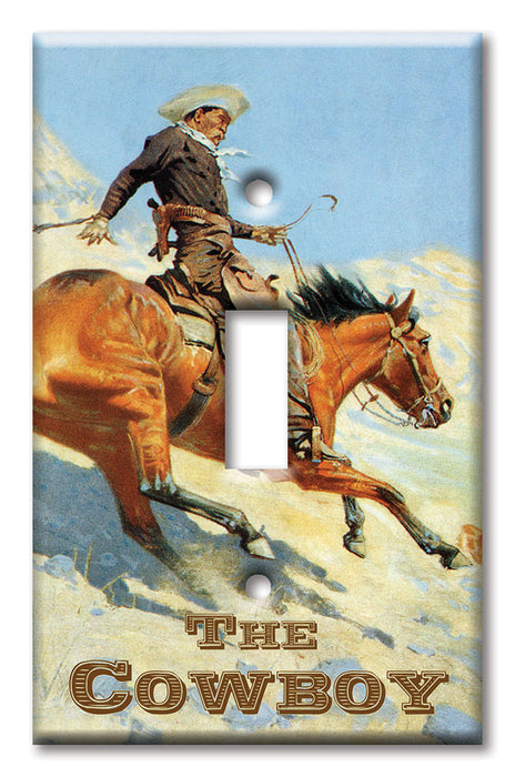 Decorative Printed OVERSIZED Switch Plate - Electrical Switch Cover JUMBO Wall Plate by Art Plates - Horse-The Cowboy