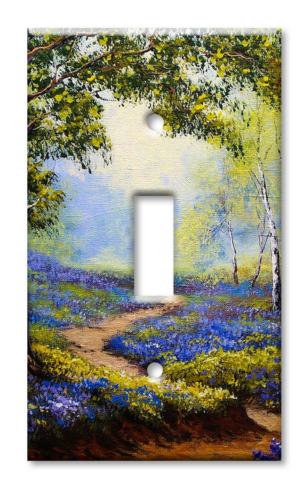 Decorative Printed OVERSIZED Switch Plate - Electrical Switch Cover JUMBO Wall Plate by Art Plates - Spring Time in the Forest