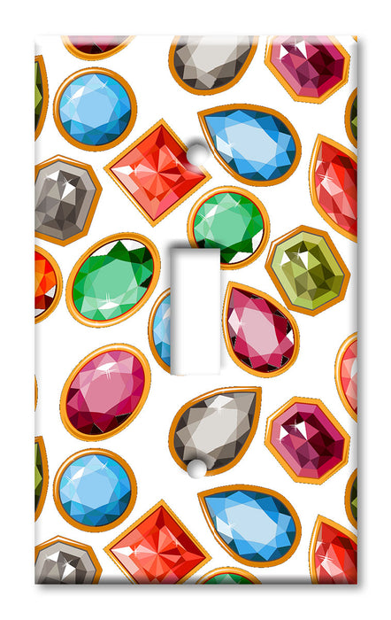 Decorative Printed Switch Plate - Electrical Switch Cover Wall Plate by Art Plates - Gems