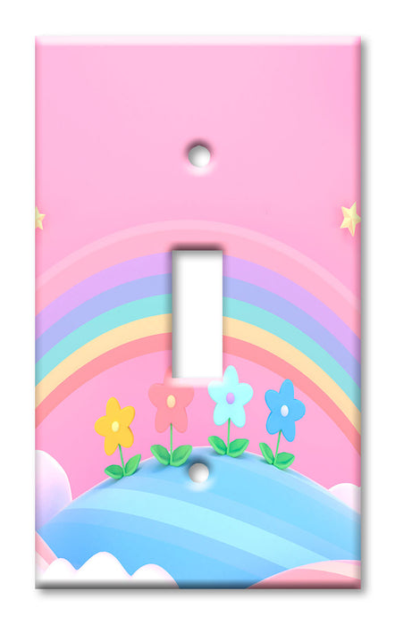 Decorative Printed Switch Plate - Electrical Switch Cover Wall Plate by Art Plates - Rainbow