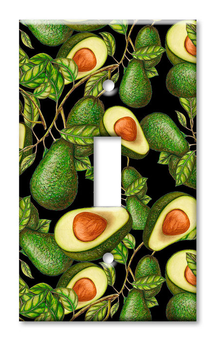 Decorative Printed OVERSIZED Switch Plate - Electrical Switch Cover JUMBO Wall Plate by Art Plates - Avocados