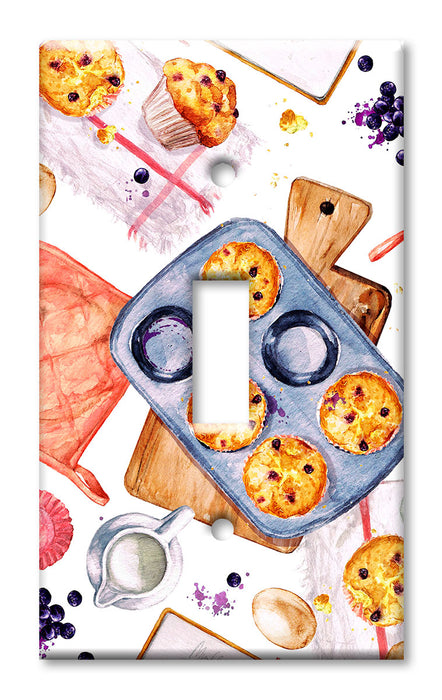 Decorative Printed Switch Plate - Electrical Switch Cover Wall Plate by Art Plates - Baking