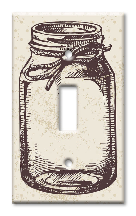 Decorative Printed OVERSIZED Switch Plate - Electrical Switch Cover JUMBO Wall Plate by Art Plates - Mason Jar