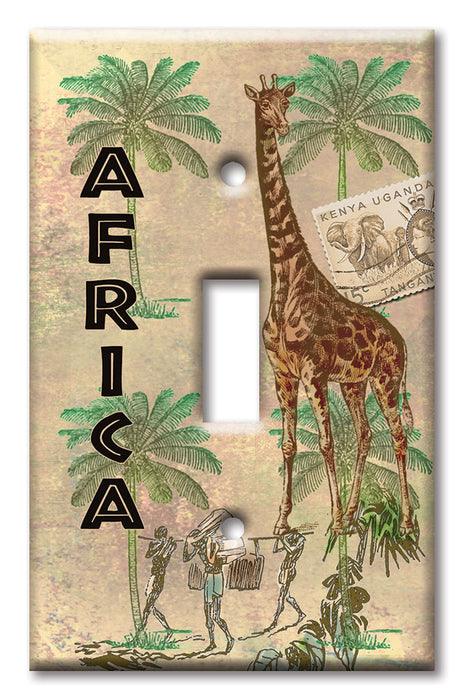 Decorative Printed OVERSIZED Switch Plate - Electrical Switch Cover JUMBO Wall Plate by Art Plates - Africa