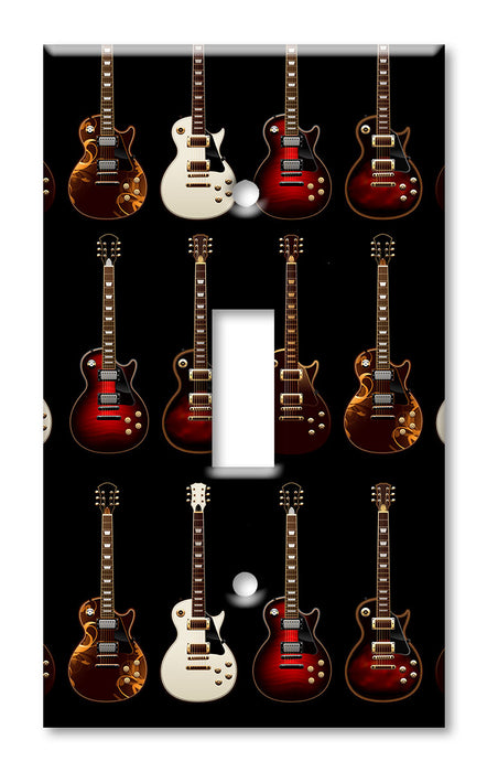 Decorative Printed OVERSIZED Switch Plate - Electrical Switch Cover JUMBO Wall Plate by Art Plates - Electric Guitars