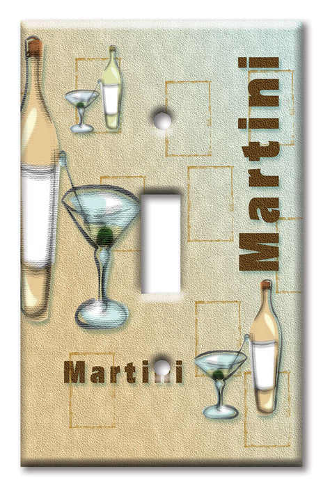 Decorative Printed OVERSIZED Switch Plate - Electrical Switch Cover JUMBO Wall Plate by Art Plates - Martini