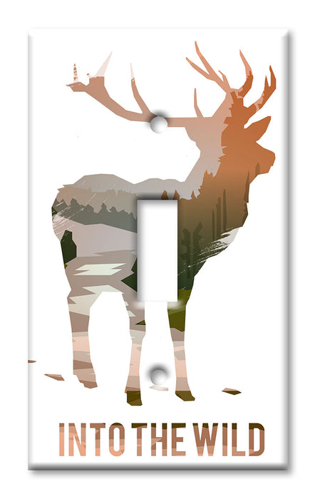 Decorative Printed OVERSIZED Switch Plate - Electrical Switch Cover JUMBO Wall Plate by Art Plates - In to the Wild - Deer