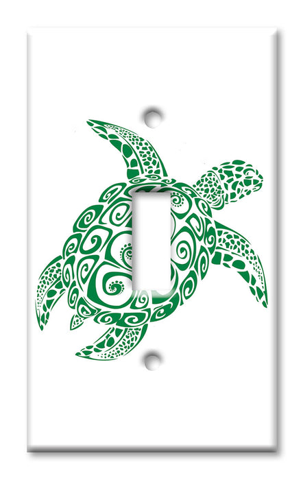 Decorative Printed OVERSIZED Switch Plate - Electrical Switch Cover JUMBO Wall Plate by Art Plates - Decorative Sea Turtle