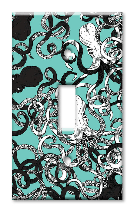 Decorative Printed Switch Plate - Electrical Switch Cover Wall Plate by Art Plates - Octopus