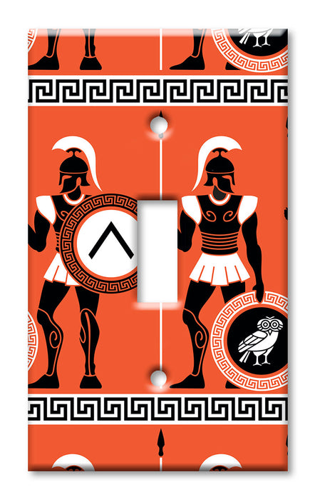 Decorative Printed OVERSIZED Switch Plate - Electrical Switch Cover JUMBO Wall Plate by Art Plates - Ancient Greek Warriors