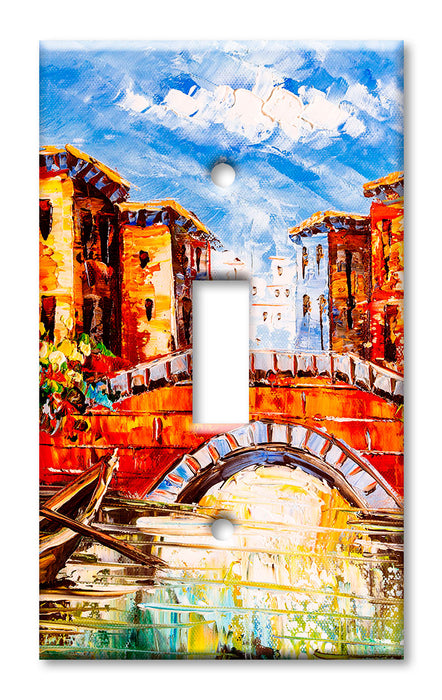 Decorative Printed OVERSIZED Switch Plate - Electrical Switch Cover JUMBO Wall Plate by Art Plates - Venice Painting