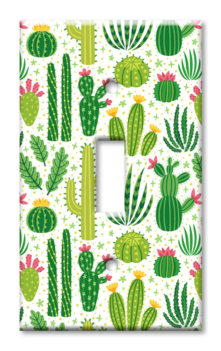 Decorative Printed OVERSIZED Switch Plate - Electrical Switch Cover JUMBO Wall Plate by Art Plates - Cactus