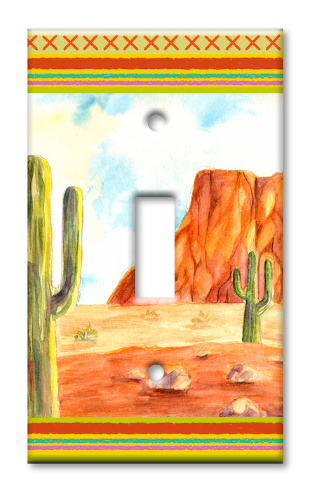 Decorative Printed OVERSIZED Switch Plate - Electrical Switch Cover JUMBO Wall Plate by Art Plates - Desert Landscape